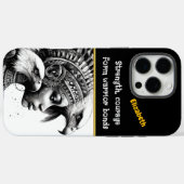 Majestätischer Krieger mit Adlern in Stammeskunst Case-Mate iPhone Hülle (Rückseite (Horizontal))