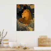 Majestätischer Leo-Kunstprint Gepanzerter Löwe mit Poster (Küche)
