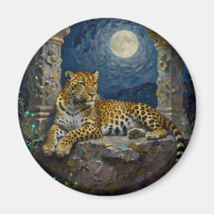 Majestätischer Leopard auf Klippenvorsprung Magnet