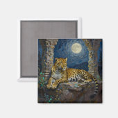 Majestätischer Leopard auf Klippenvorsprung Magnet (Vorderseite/Rückseite)