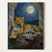 Majestätischer Leopard auf Klippenvorsprung Person Planer (Rückseite)