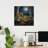 Majestätischer Leopard auf Klippenvorsprung   Poster (Heimbüro)