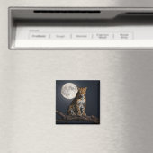 Majestätischer Leopard und Vollmond Magnet (In Situ (Geschirrspüler))