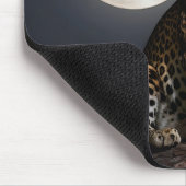 Majestätischer Leopard und Vollmond Mousepad (Ecke)
