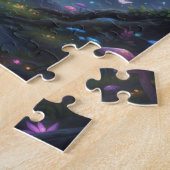 Majestätischer lila Drache im Wald Puzzle (Seite)