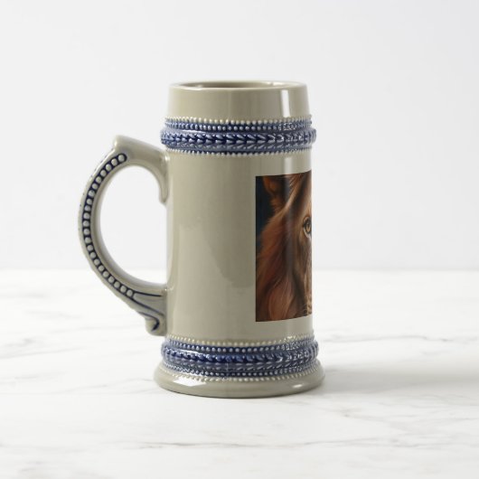 Majestätischer Löwe  Bierglas (Links)