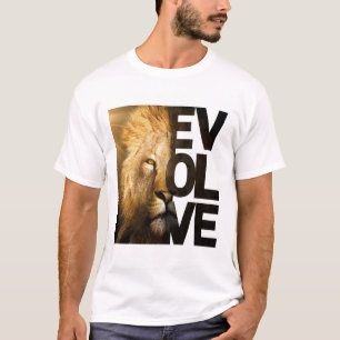 Majestätischer Löwe Evolve Geteiltes Gesicht Motiv T-Shirt