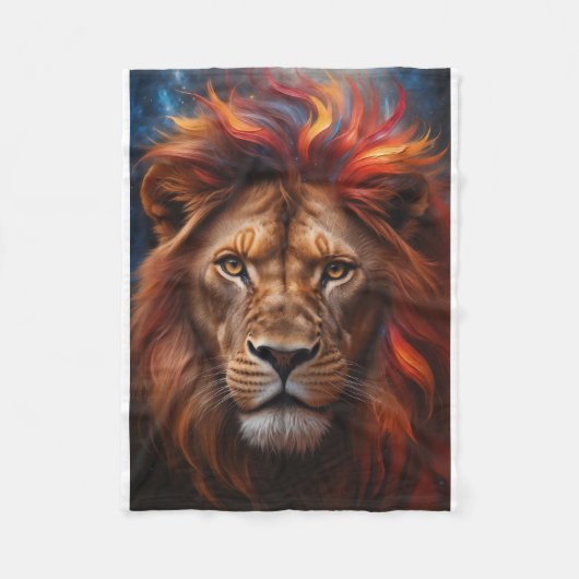 Majestätischer Löwe  Fleecedecke (Vorderseite)