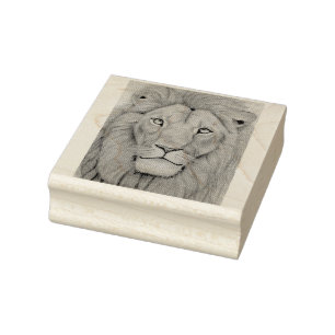 Majestätischer Löwe Gummistempel