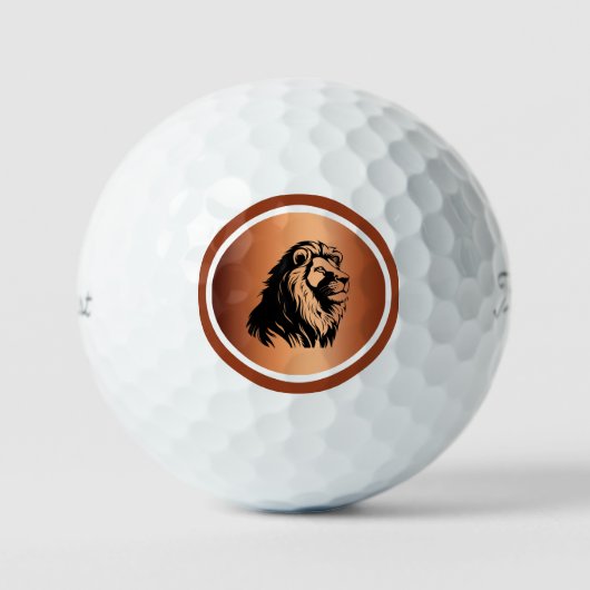 Majestätischer Löwe Kupfer-Golfball Golfball (Vorderseite)