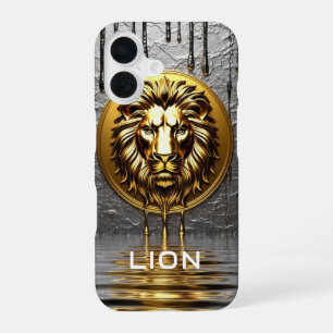 Majestätischer Löwe mit personalisiertem Namen 🦁 iPhone 16 Hülle