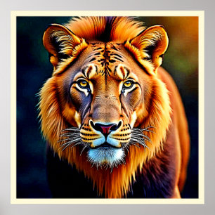 Majestätischer Löwe: Seele des wilden Königs Art Poster