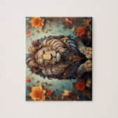 Majestätischer Löwe unter Blume Puzzle (Vertikal)