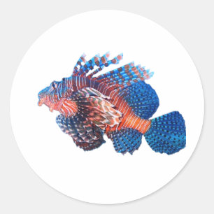 Majestätischer Löwenfisch-Sticker - Exotischer Mee Runder Aufkleber