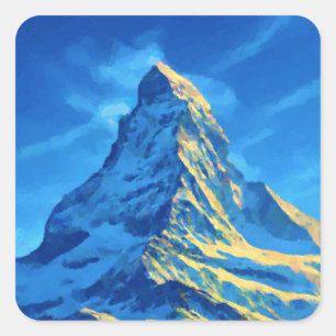 Majestätischer Matterhorn Quadratischer Aufkleber