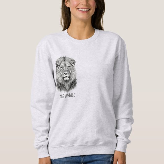 Majestätischer monochromer Löwe Sweatshirt (Vorderseite)