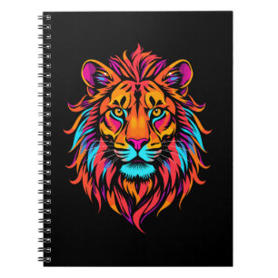 Majestätischer neon Löwe Notizblock