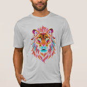 Majestätischer neon Löwe T-Shirt (Vorderseite)