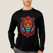 Majestätischer neon Löwe Tri-Blend Shirt (Vorderseite)