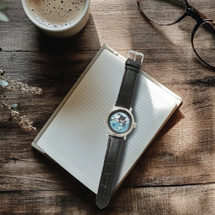 Majestätischer Orca-Schwertwal Blaue Wellen Ozean Armbanduhr