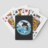 Majestätischer Orca-Schwertwal Blaue Wellen Ozean Spielkarten (Rückseite)