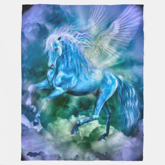 Majestätischer Pegasus-Fantasie-Pferdeplüsch Fleecedecke (Vorderseite)