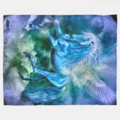 Majestätischer Pegasus-Fantasie-Pferdeplüsch Fleecedecke (Vorderseite (Horizontal))