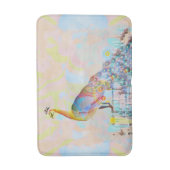 Majestätischer Pfau auf einem Zaun - abstrakt Badematte (Vorderseite Vertikal)