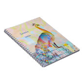 Majestätischer Pfau auf einem Zaun - abstrakt Notizblock (Rechte Seite)