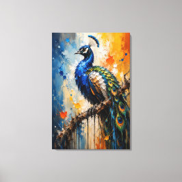 Majestätischer Pfau-Impasto-Leinwanddruck  Leinwanddruck