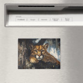 Majestätischer Puma im Wald Magnet (In Situ (Geschirrspüler))