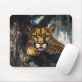Majestätischer Puma im Wald Mousepad (Mit Mouse)