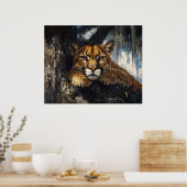 Majestätischer Puma im Wald Poster (Küche)