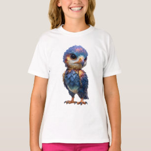 Majestätischer Regenbogen-Phönix-Eule-Küken-Kinder T-Shirt