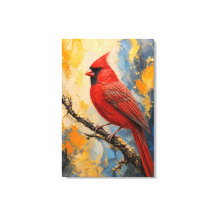 Majestätischer Roter Kardinal Luxus-Impasto-Leinwa