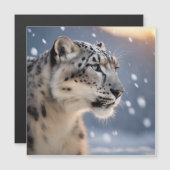 Majestätischer Schneeleoparden Herz des Winterstur Magnetkarte (Vorne/Hinten)