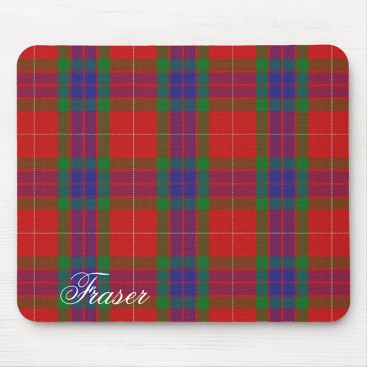 Majestätischer schottischer Clan Fraser Tartan Mousepad (Vorne)