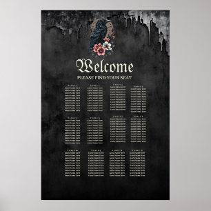 Majestätischer schwarzer Rabe sitzt stolz inmitten Poster