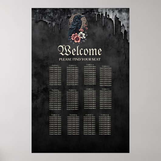 Majestätischer schwarzer Rabe sitzt stolz inmitten Poster (Vorne)