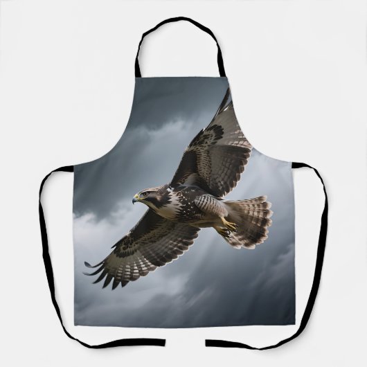 Majestätischer schwebender Habicht Sturmwolken Schürze (Vorderseite)