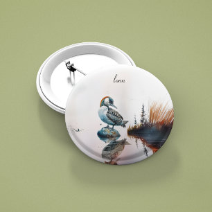 Majestätischer Seetaucher auf einem Felsen -person Button