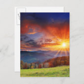 Majestätischer Sonnenaufgang in der Bergwelt Postkarte (Vorne/Hinten)