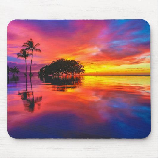 Majestätischer Strand des Sonnenuntergang-| Mousepad (Vorne)