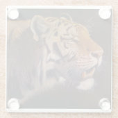 Majestätischer Tiger Glasuntersetzer (Rückseite)