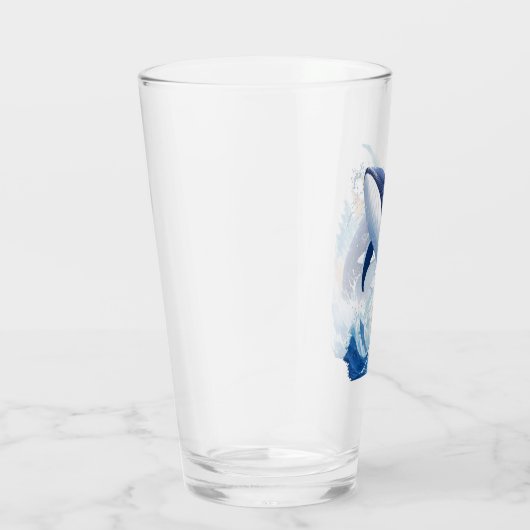 majestätischer Wal im Malstil. Glas (Rechts)