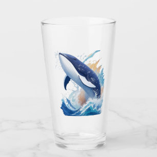 majestätischer Wal im Malstil. Glas