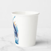 majestätischer Wal im Malstil. Pappbecher (Links)