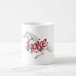 Majestätischer Weißer Hengst Vintage 2026 Kaffeeta Kaffeetasse
