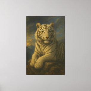 Majestätischer Weißer Tiger – Fine Art Print Leinwanddruck