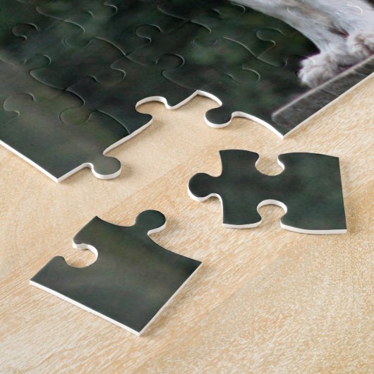 Majestätischer weißer Wolf, der über Gebiet Puzzle (Seite)